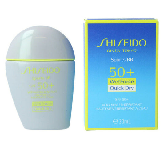 Crema idratante con Color Sports BB Shiseido SPf 50+ Molto scuro (30 ml)